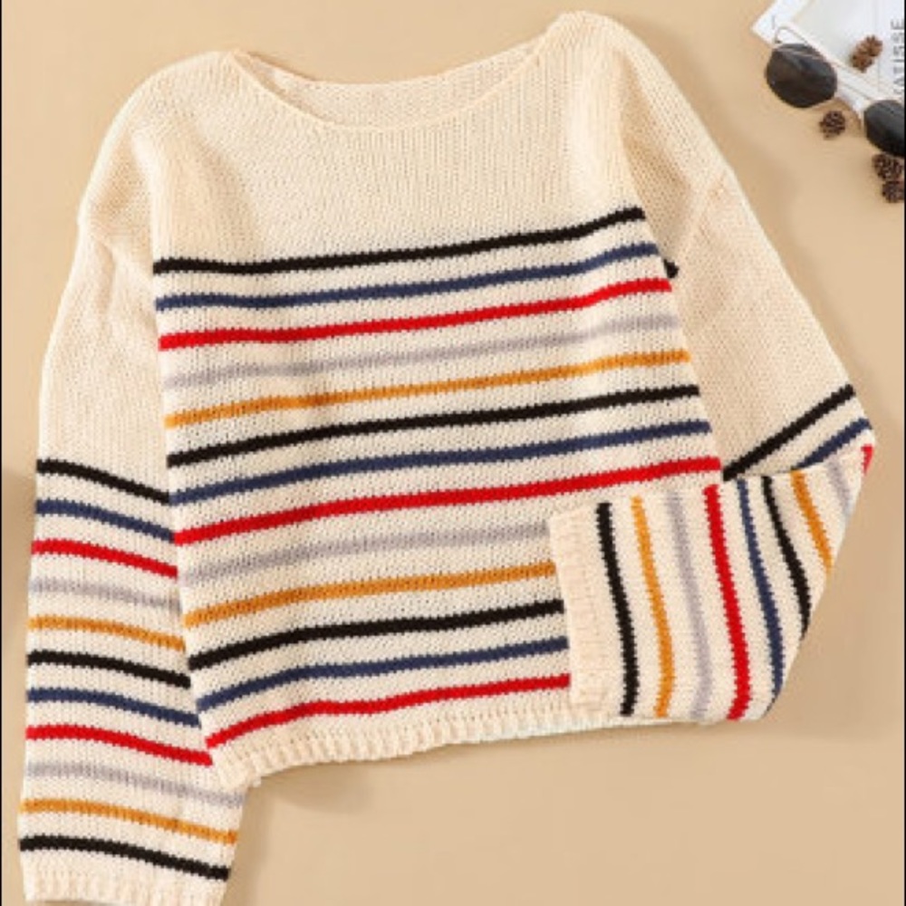 Winter Must Have:Rainbow Striped Oversized Sweater - Picture 7 of 16